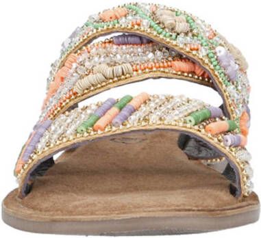 Lazamani leren slippers multi