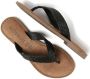 Lazamani Leren slippers met strass-steentjes Zwart Leer Teenslippers Dames - Thumbnail 4