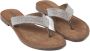 Lazamani leren teenslippers met strass beige - Thumbnail 5