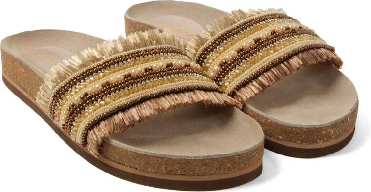 Lazamani raffia slippers bruin