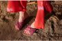 Lazamani suède slippers met gesp fuchsia - Thumbnail 4
