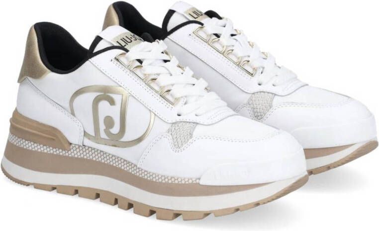 Liu Jo AMAZING 15 leren sneakers wit goud