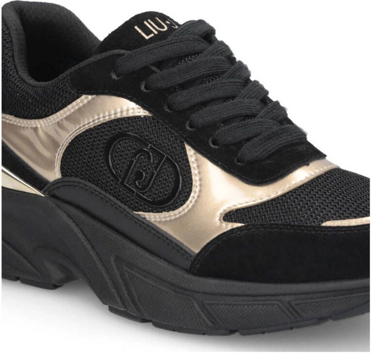 Liu Jo LJ01 01 chunky leren sneakers zwart goud