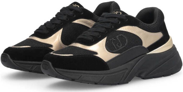 Liu Jo LJ01 01 chunky leren sneakers zwart goud