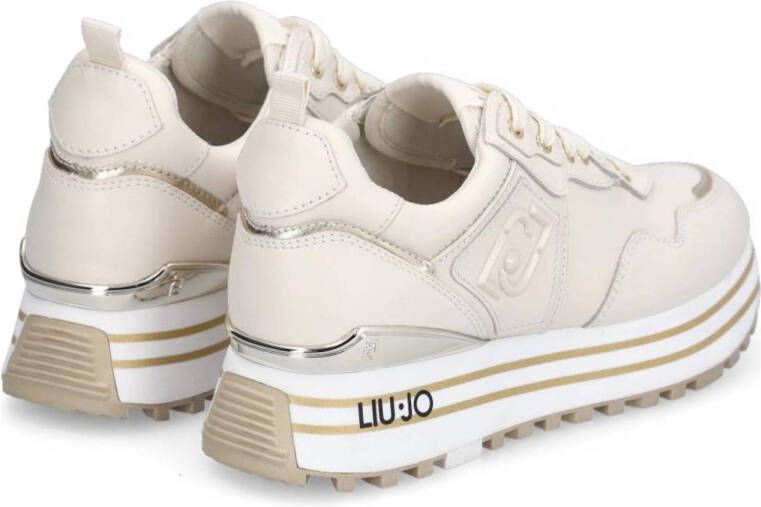 Liu Jo MAXI WONDER 01 leren sneakers beige