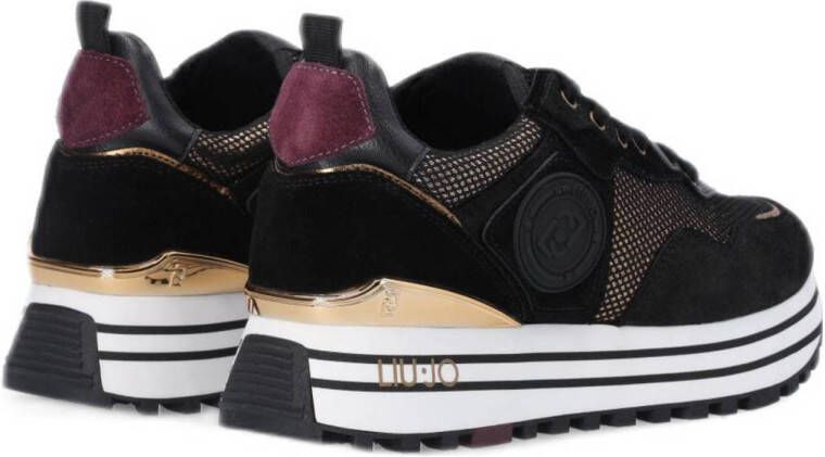 Liu Jo Maxi Wonder 01 suède sneakers zwart multi