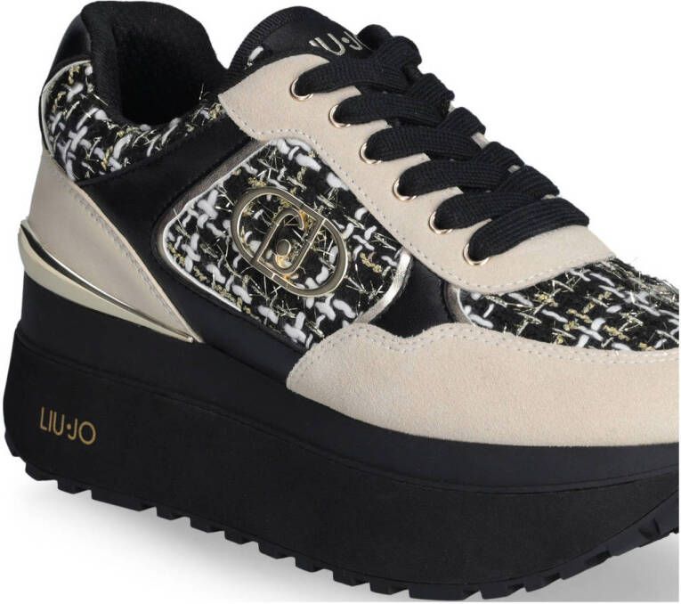 Liu Jo Maxi Wonder Plus 01 sneakers zwart beige