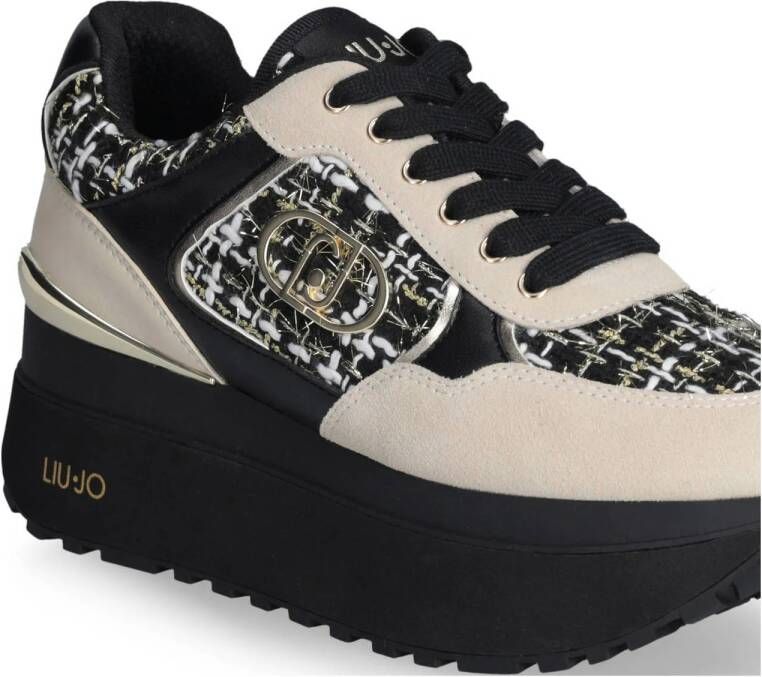 Liu Jo Maxi Wonder Plus 01 sneakers zwart beige