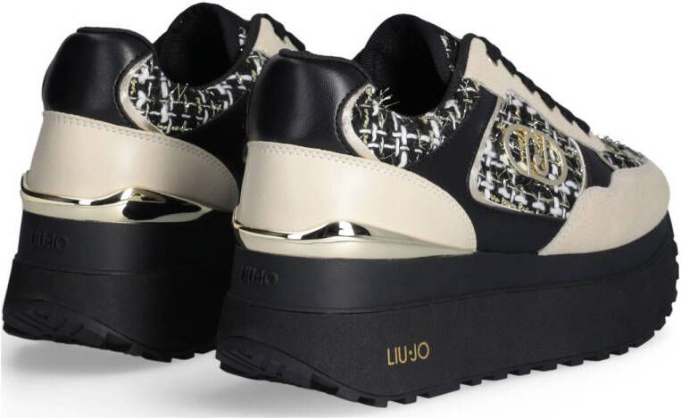 Liu Jo Maxi Wonder Plus 01 sneakers zwart beige