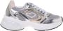 Love Moschino Crystal love chunky leren sneakers zilver goud beige - Thumbnail 5