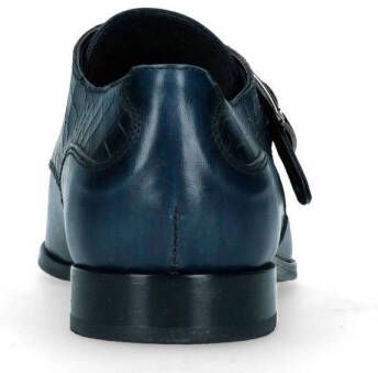 Manfield leren gespschoenen blauw