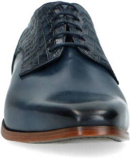 Manfield leren veterschoenen blauw