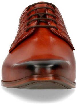 Manfield leren veterschoenen cognac