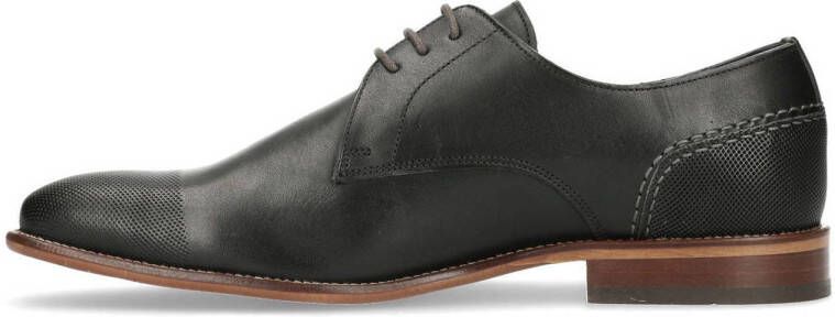 Manfield Black Label leren veterschoenen zwart