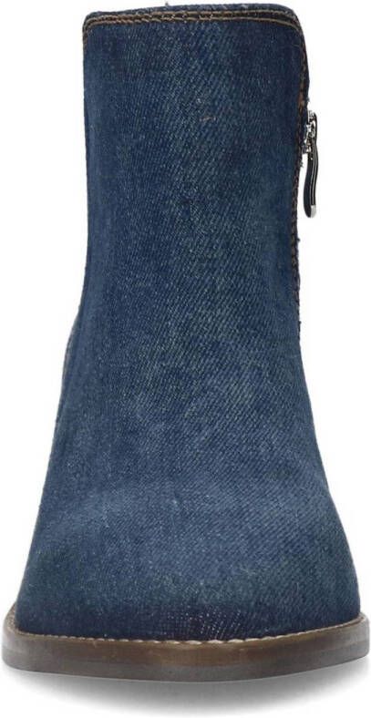 Manfield denim enkellaarzen blauw