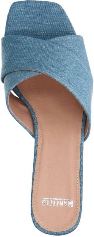 Manfield denim muiltjes blauw