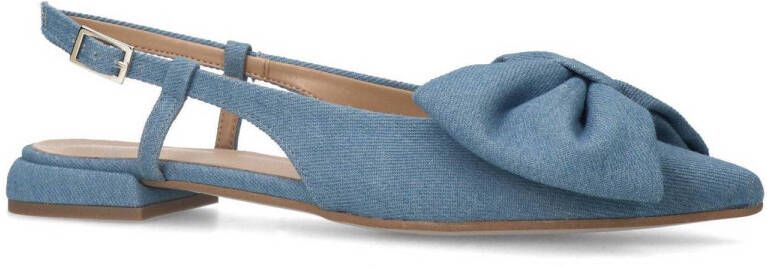 Manfield denim slingback loafers blauw