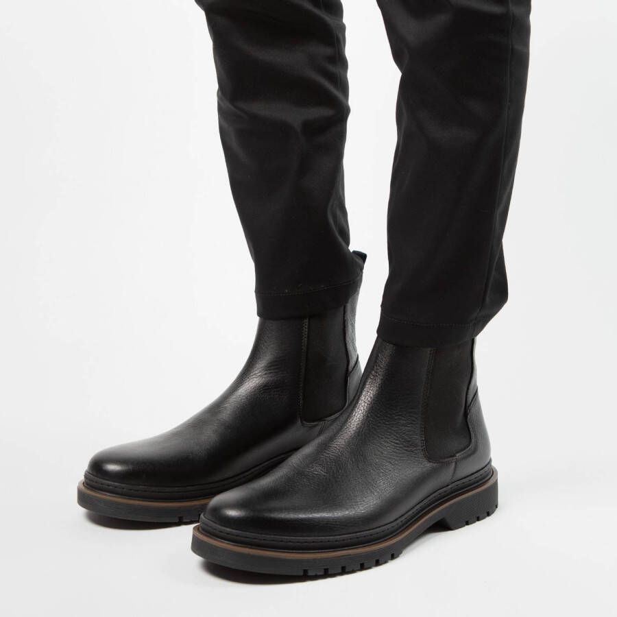 Manfield leren chelsea boots zwart