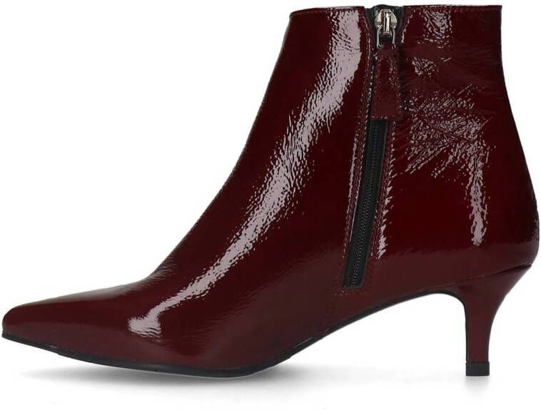 Manfield lakleren enkellaarzen bordeaux