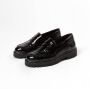 Manfield lakleren loafers met chain zwart - Thumbnail 2
