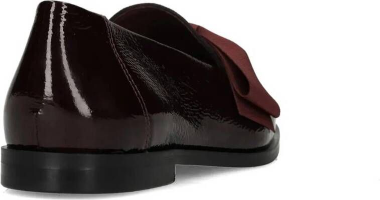Manfield lakleren loafers met strik bordeaux