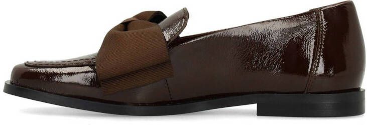 Manfield lakleren loafers met strik bruin