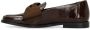 Manfield Dames Bruine lakleren loafers met strik - Thumbnail 5