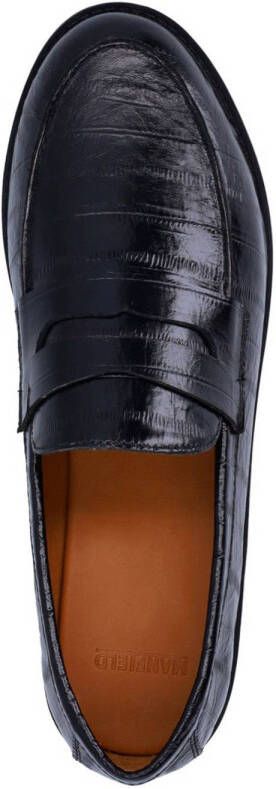 Manfield Dames Zwarte lakleren loafers