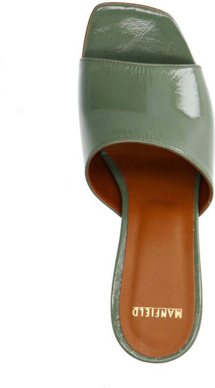 Manfield lakleren muiltjes groen