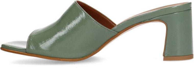 Manfield lakleren muiltjes groen