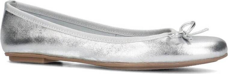 Manfield leren ballerina's zilver