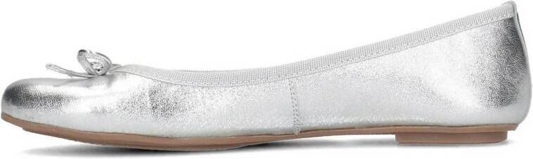 Manfield leren ballerina's zilver