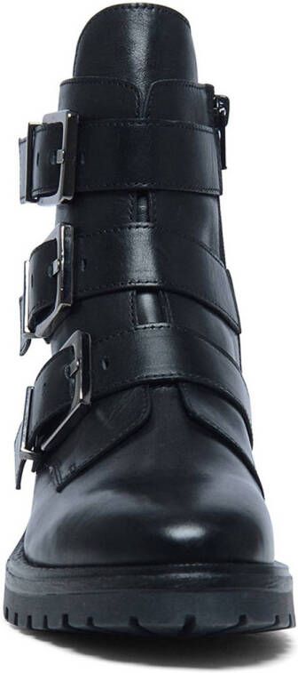 Manfield leren bikerboots zwart