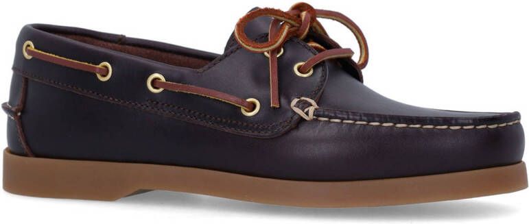 Manfield leren bootschoenen bruin