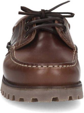 Manfield leren bootschoenen cognac