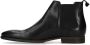 Manfield Heren Zwarte leren chelsea boots - Thumbnail 2