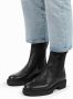 Manfield Dames Korte zwarte leren chelsea boots - Thumbnail 2