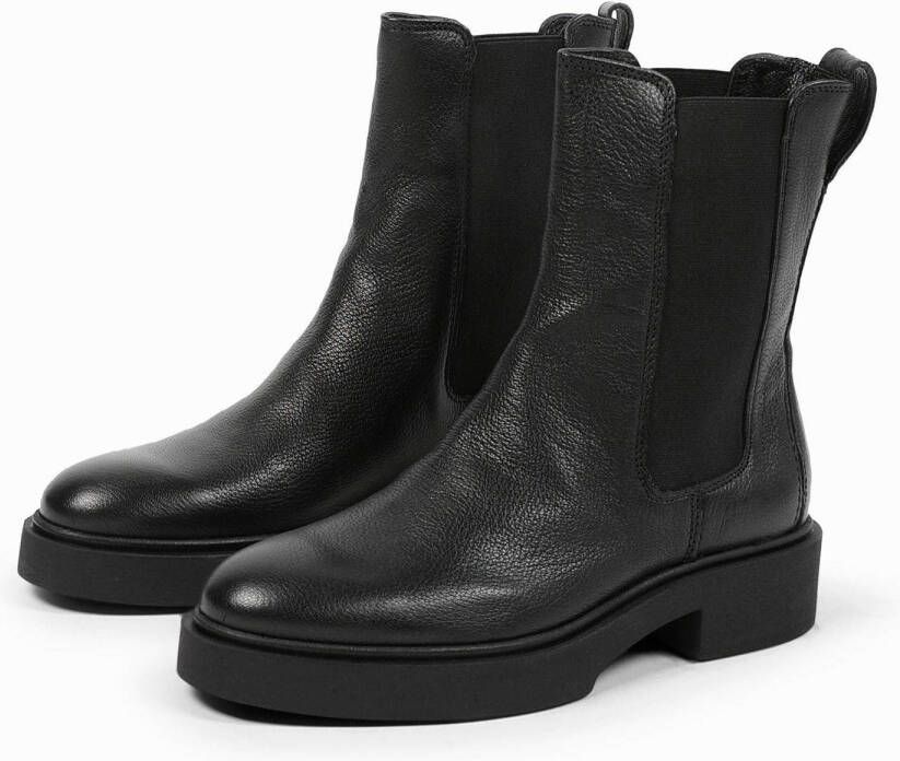 Manfield leren chelsea boots zwart