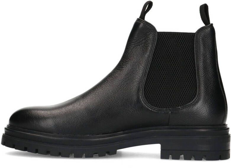 Manfield Heren Zwarte leren chelsea boots - Foto 5