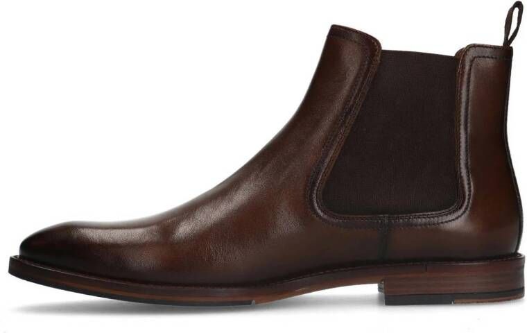 Manfield leren chelseaboots donkerbruin