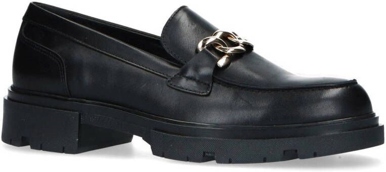 Manfield leren chunky loafers zwart