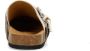Manfield leren clogs met ponyhair en koeienprint bruin wit - Thumbnail 4