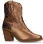 Manfield Dames Bronskleurige leren cowboy laarzen - Thumbnail 2