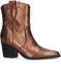 Manfield Dames Bronskleurige metallic leren cowboy laarzen - Thumbnail 3