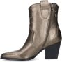 Manfield Dames Goudkleurige metallic leren cowboy laarzen - Thumbnail 2