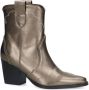 Manfield Dames Goudkleurige metallic leren cowboy laarzen - Thumbnail 3