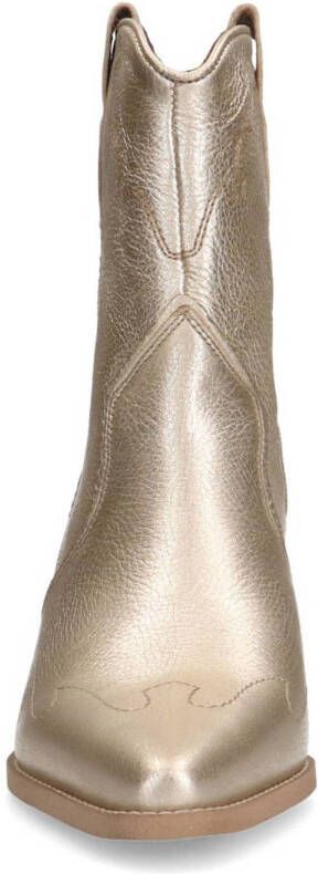 Manfield leren cowboylaarzen goud metallic