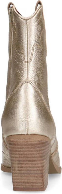 Manfield leren cowboylaarzen goud metallic