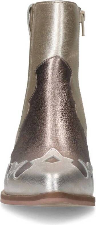 Manfield leren cowboylaarzen zilver