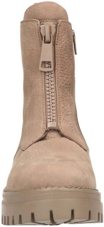 Manfield leren enkelboots taupe